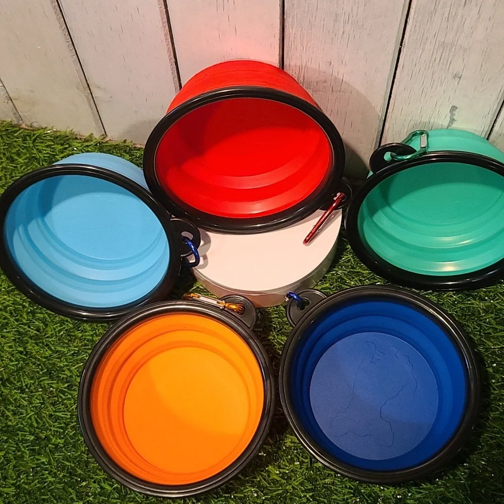 PET BOWL small travel colapsable & D hook NWT for water or food